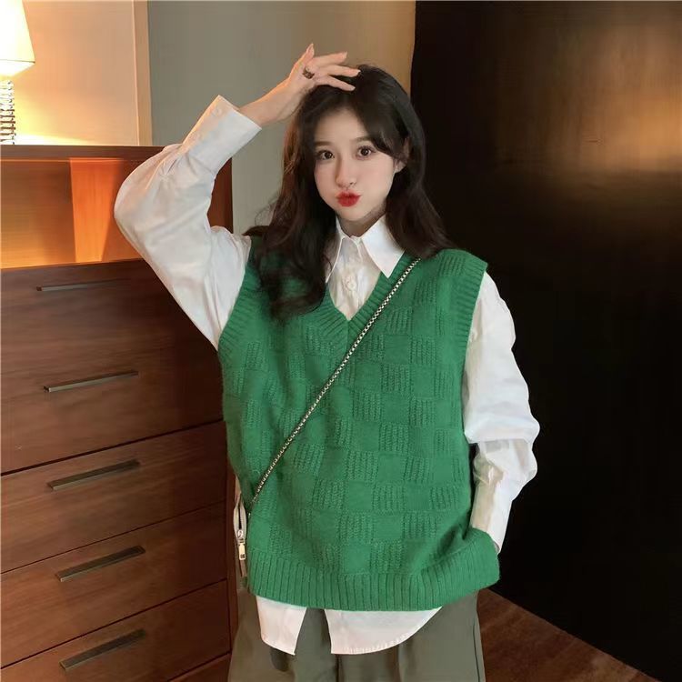 Sweater Vests Women Retro Loose Fashion New Minimalist Pure Design All-match Spring Sweater Preppy Style Students Ulzzang Casual alx