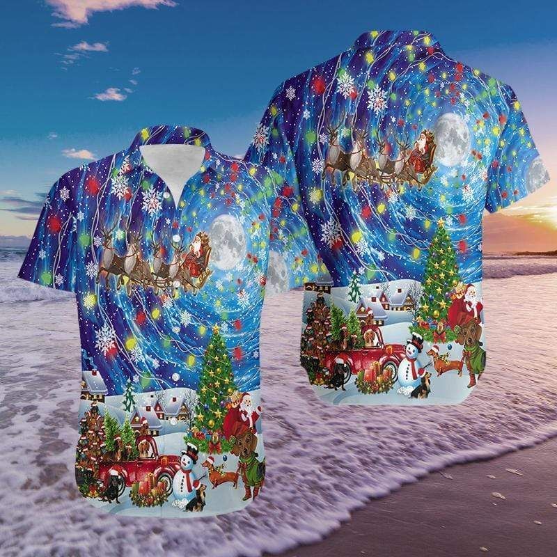 Cover Your Body With Amazing Hawaii Aloha Shirts Merry Dachshunds Christmas Ha42605