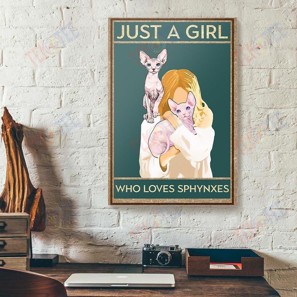 Best Canvas Prints Just A Girl Who Loves Sphynx Vertical Canvas Wall Art Beautiful Canvas Home Decoration