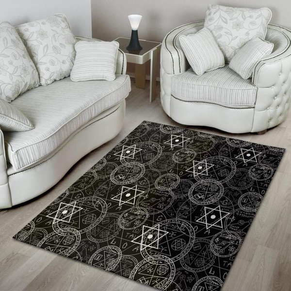 Pentagram Gothic Witch Area Rug