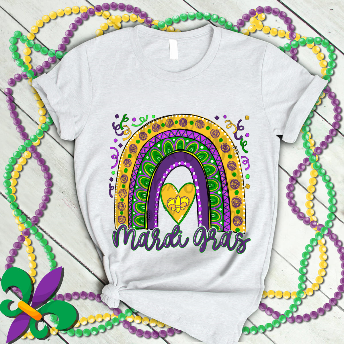 Personalized Mardi Gras Rainbow T Shirt T-Shirt