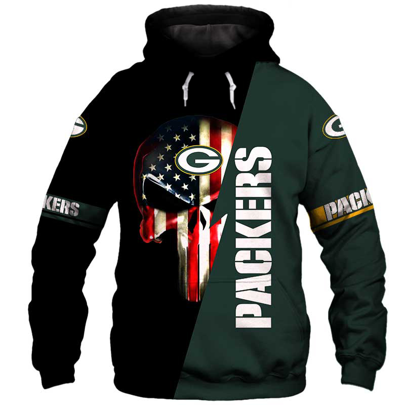 Green Bay Packers Hoodies Skulls New Design Sweatshirt For Fans