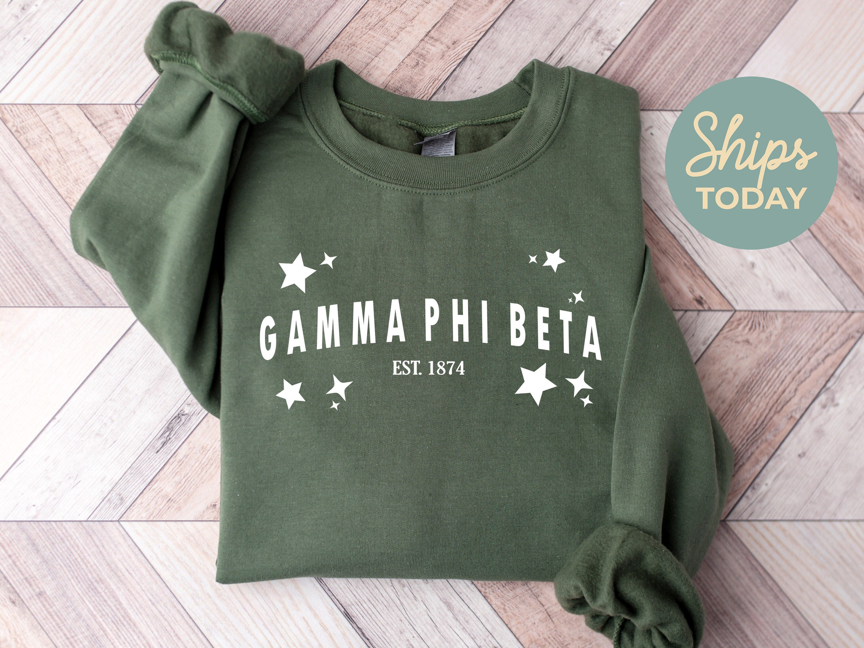 Gamma Phi Beta Arched Star Sorority Sweatshirt | Gamma Phi Big Little Family | GPHI Sorority Bid Day Gifts | Recruitment Hoodie _ 2278g