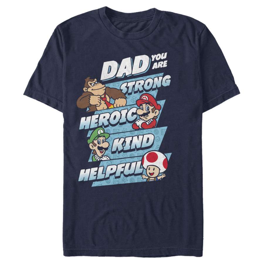 Nintendo Men’s Father’s Day Mario Dad Qualities  T Shirt