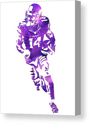 Stefon Diggs Minnesota Vikings Water Color Pixel Art 3 Joe Hamilton Canvas Print