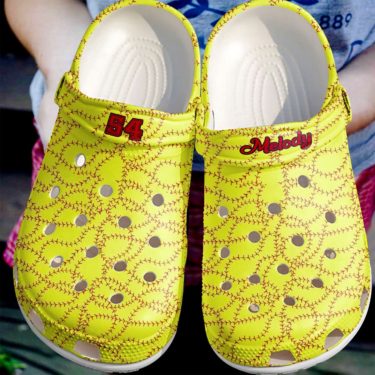 Softball Personalized Personalize Clog, Custom Name, Text, Fashion Style For Women, Men, Kid, Print 3D Ball Pattern