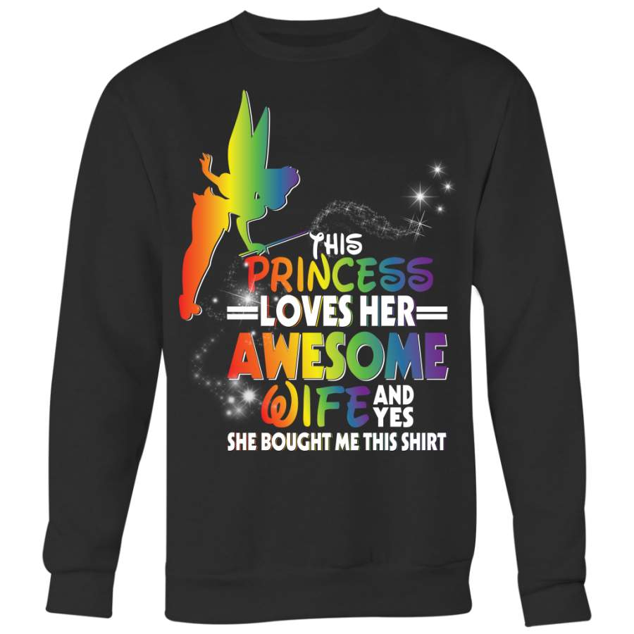 Tinker Bell Shirts, This Princess Loves Her Awesome Wife Shirts, LGBT Shirts