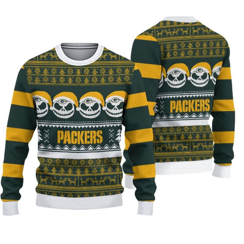 Green Bay Packers Crewneck Sweatshirt Jack Skellington