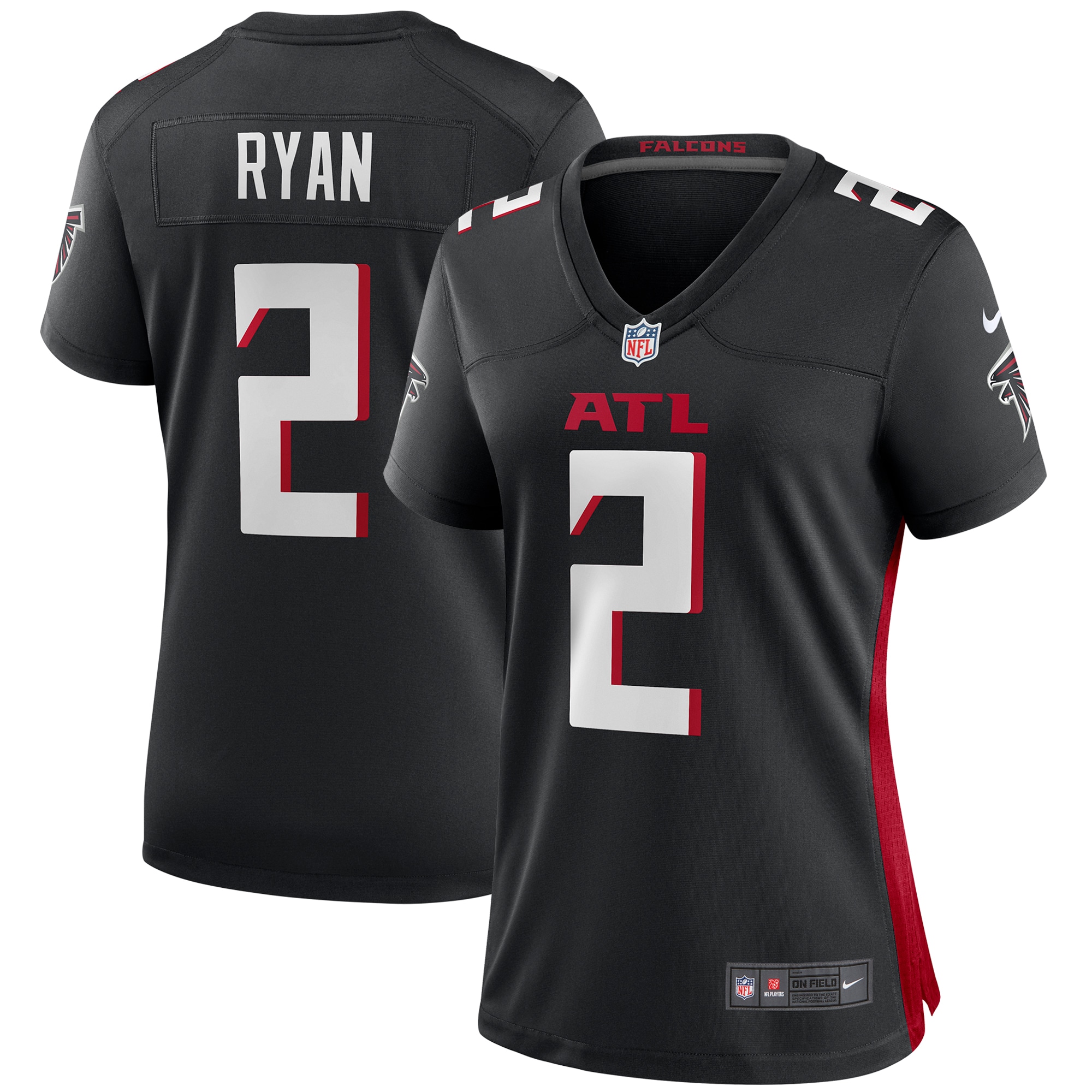 Women’s Atlanta Falcons Matt Ryan Black Player Game Jersey