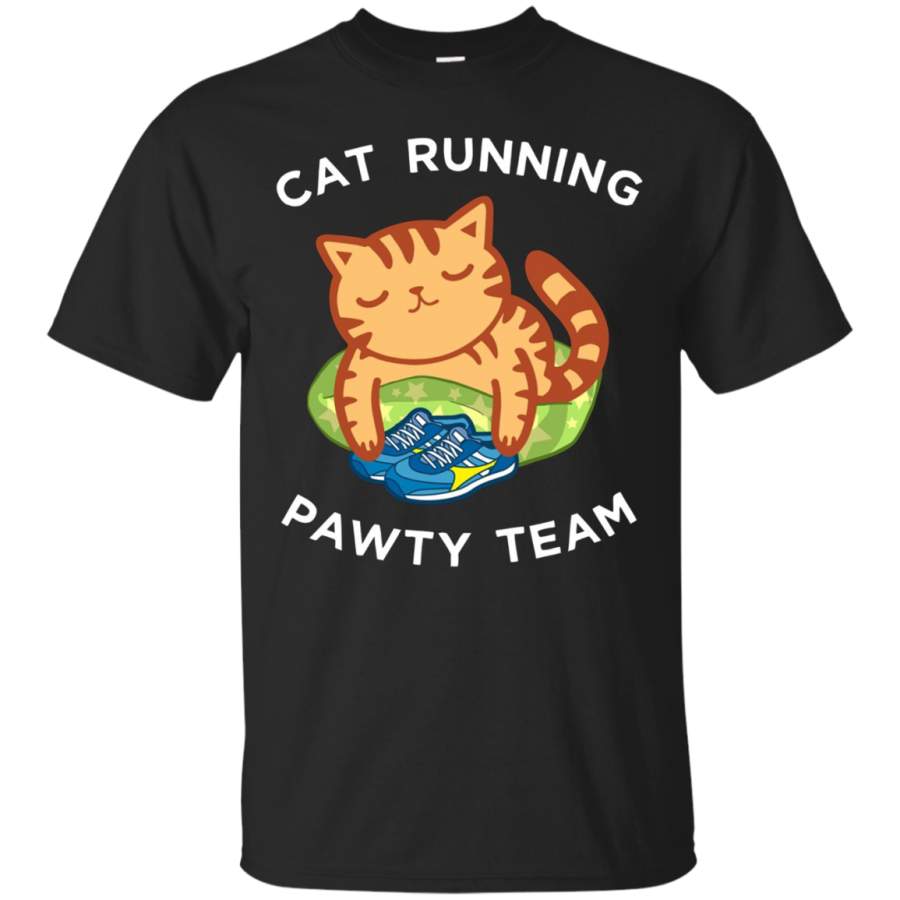 AGR Cat Running Pawty Team Runner Shirt, Track & Field Kitty Tee