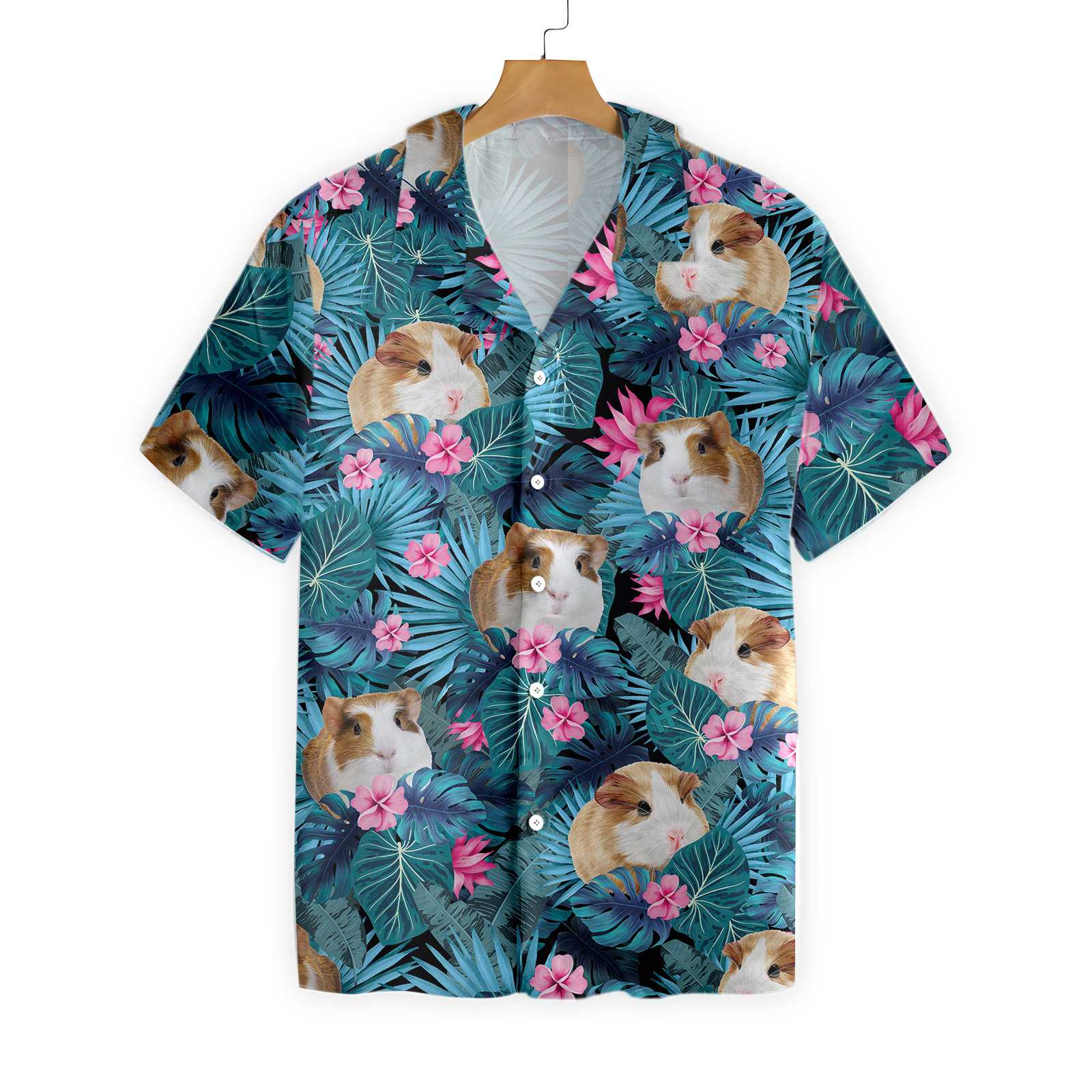 Cute Guinea Pig Tropical Pattern Hawaii Shirt Ha83782