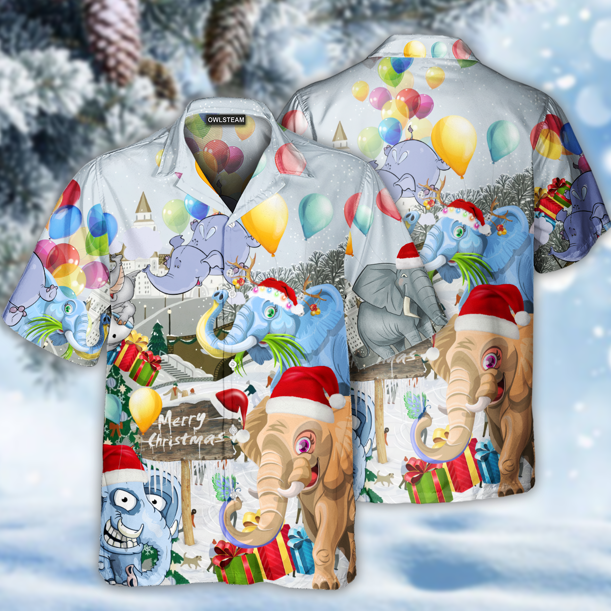 Funny Elephants Having Fun On Christmas Day – Hawaiian Shirt – Haws02Ngc091121