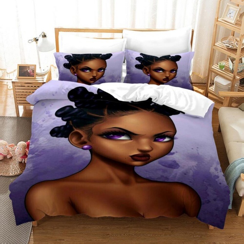 3D Print Sexy African Duvet Cover With Pillowcase Luxury Bedding Sets Bedclothes Western Style Bed Set Single Queen Size