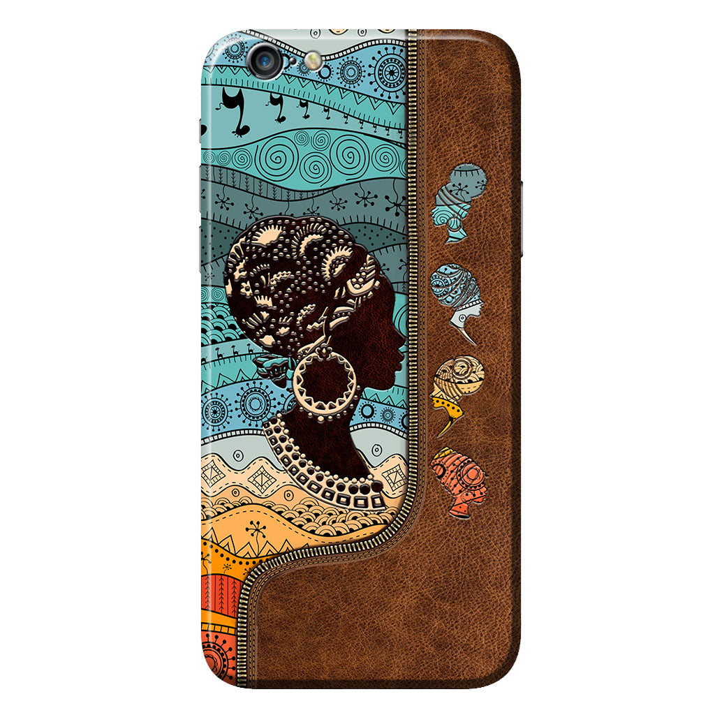 African American Personalized Tribal Pattern Leather Pattern Printed Phone Case