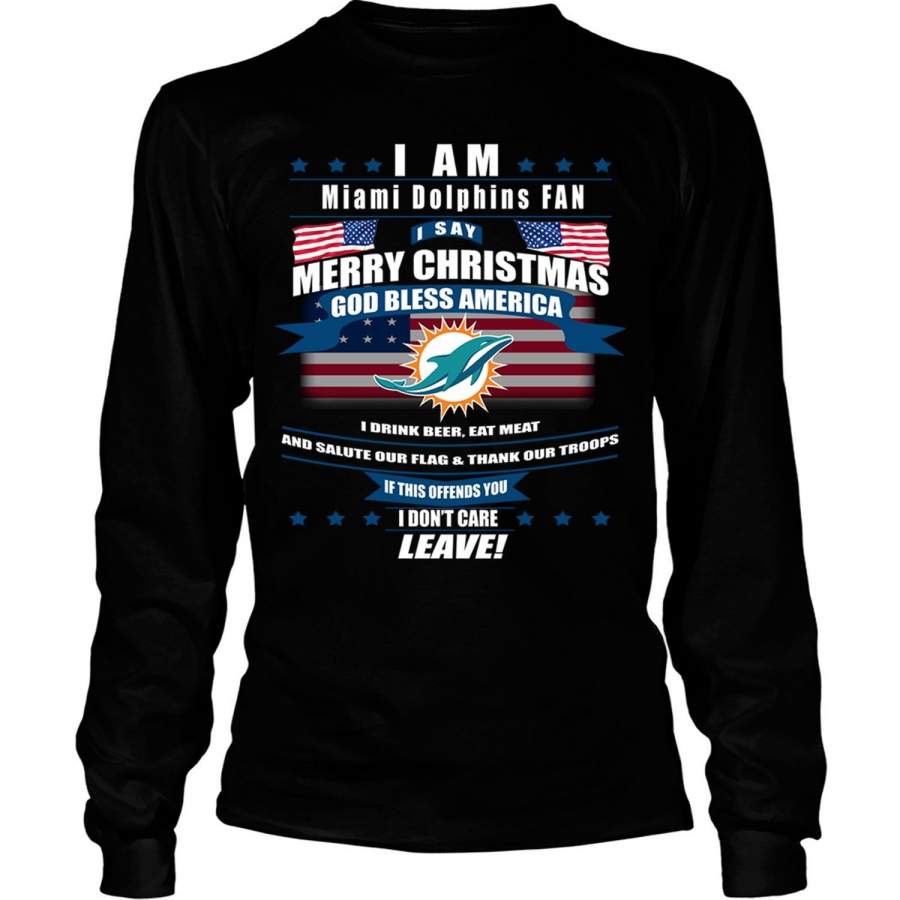 God Bless America T Shirt, Miami Dolphins T Shirt – Long Sleeve Tees