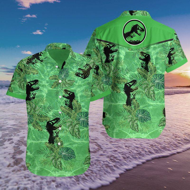 3D All Over Printed Jur assic P ark BDA HAWAIIAN Shirts Ver 1 (Green)