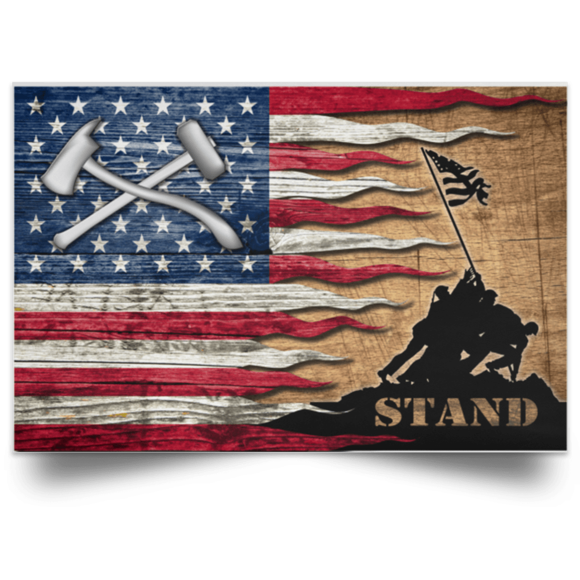 US Coast Guard Damage Controlman DC Logo Stand For The Flag Satin Landscape Poster