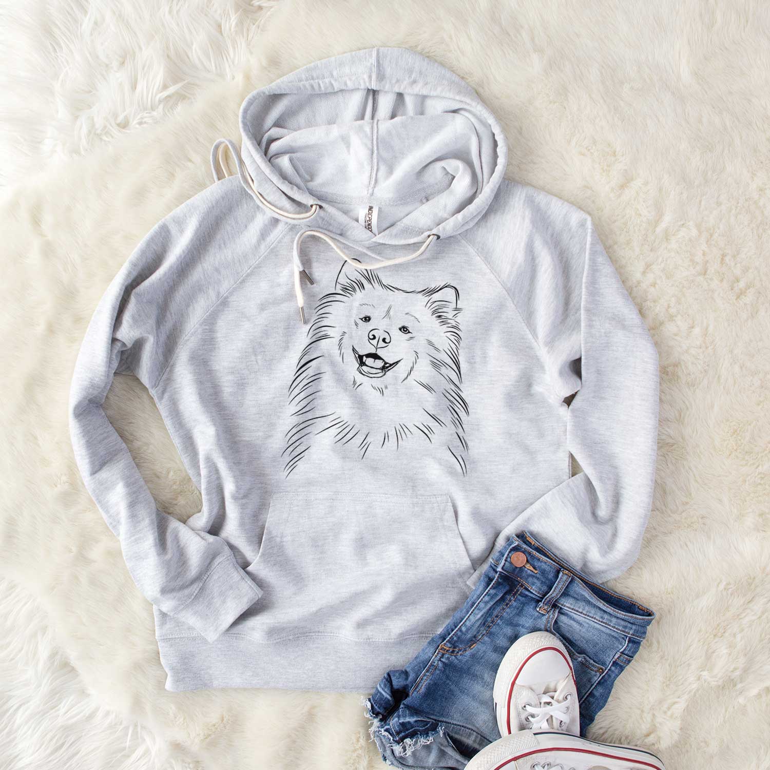 Bare Tillie The Samoyed – Unisex Loopback Terry Hoodie