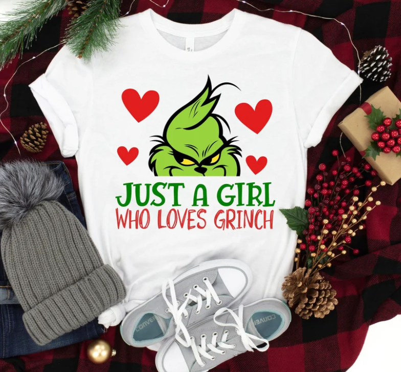 Just A Girl Who Loves Grinch Shirt, Christmas Shirt, Christmas Grinch Shirt, Christmas Family Shirt, Funny Christmas Shirt, Christmas Gift Christmas Gifts