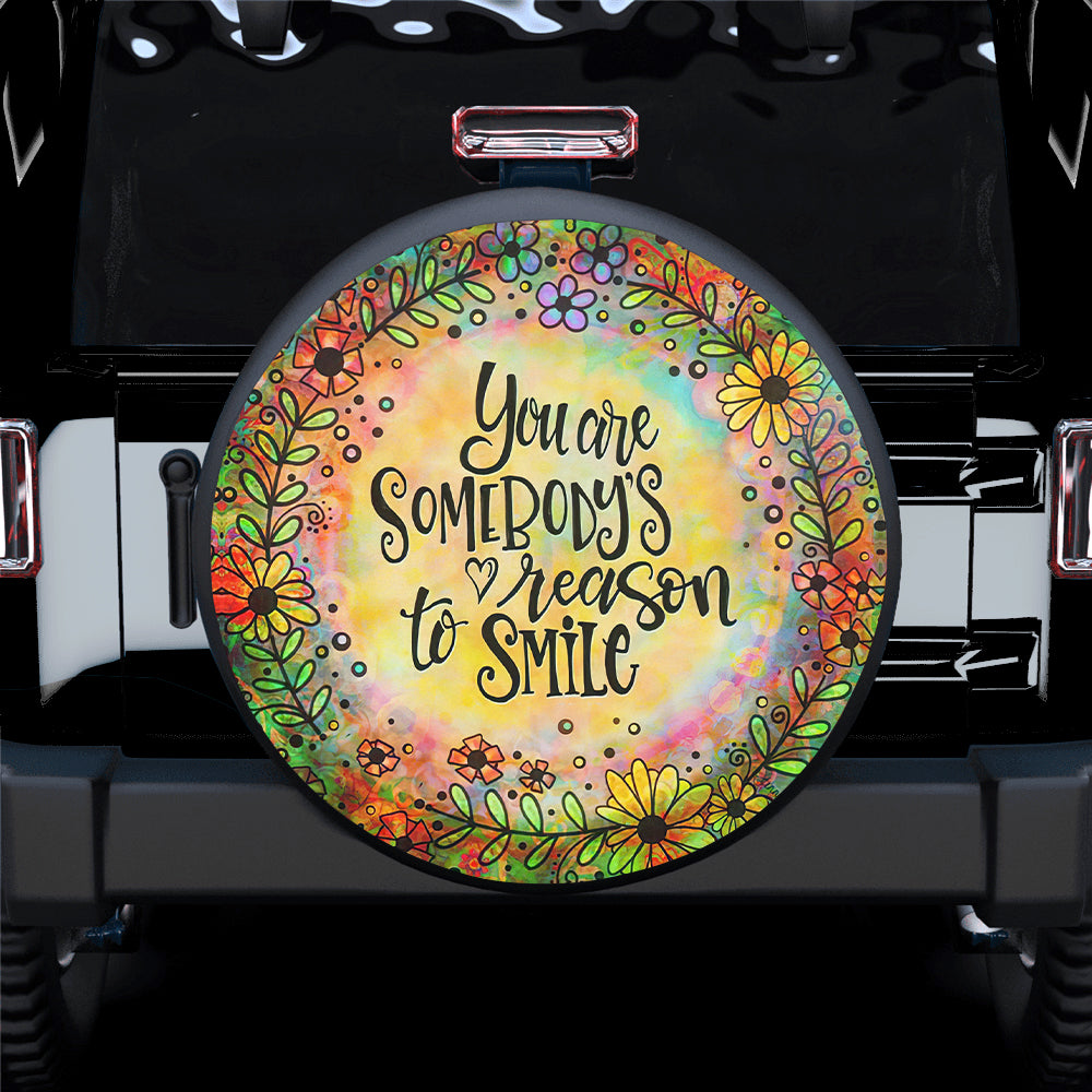 Sunshine Hippie Happy Jeep Car Spare Tire Cover Gift For Campers