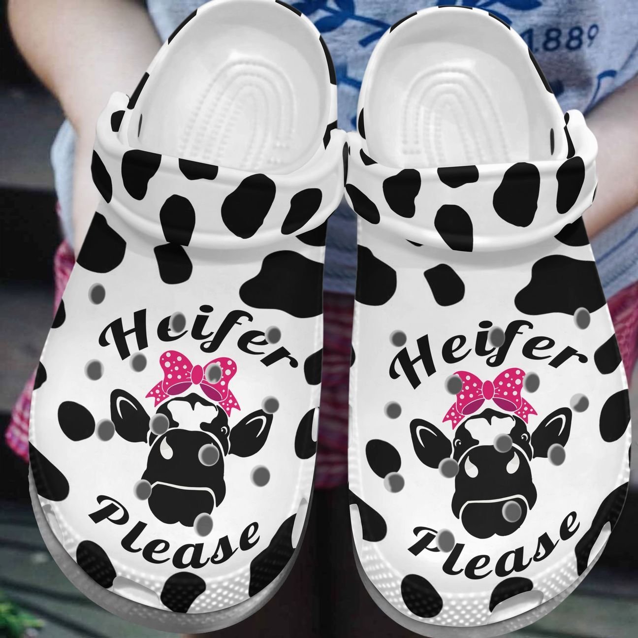 Cow Personalized Clog, Custom Name, Text, Color, Number Fashion Style For Women, Men, Kid, Print 3D Heifer Please