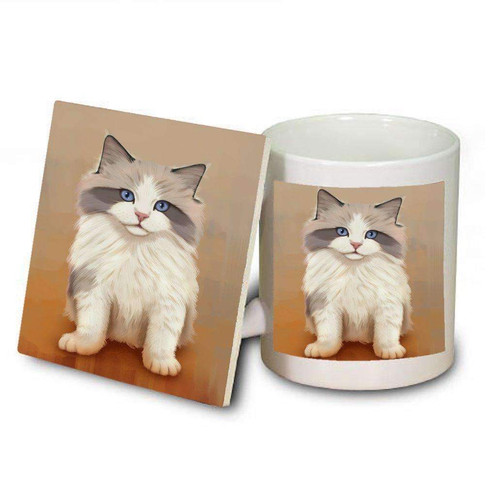 Ragdoll Kitten Cat Mug And Coaster Set