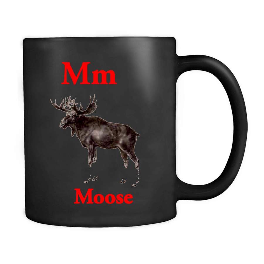 M For Moose Latin English Alphabet Rabbit Skins Vintage Engraving Antique Wood Cut Animal Mug