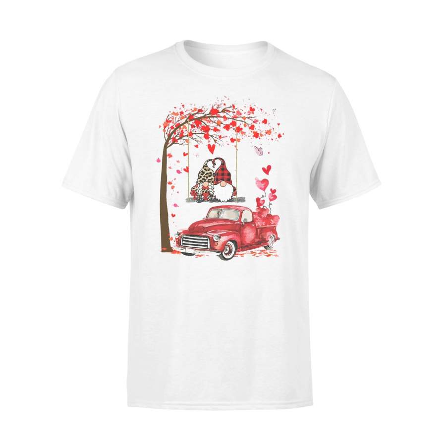 Gnome Red Car Heart Tree Happy Valentine’s Day T-shirt