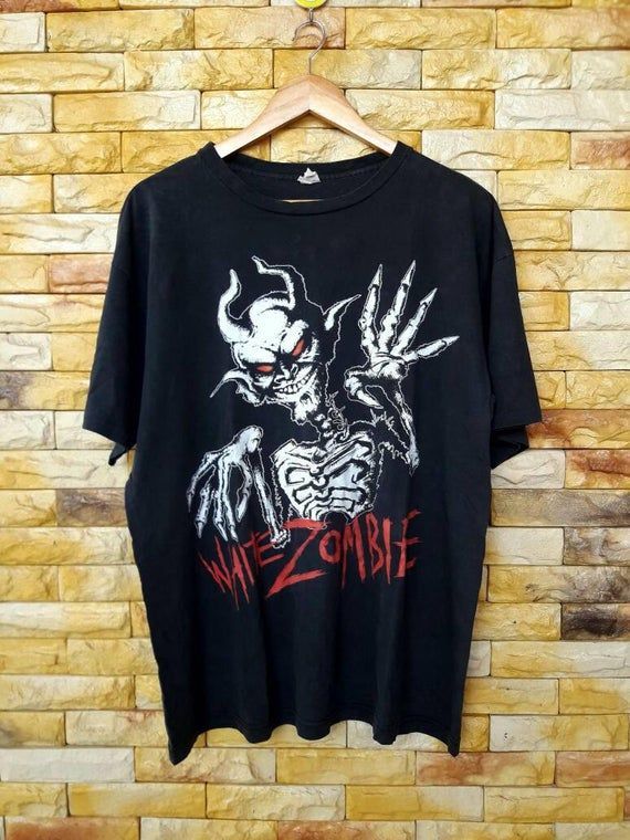 Rare Vintage 80S White Zombie Heavy Metal Industrial Metal X Shirt