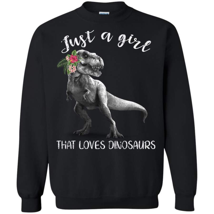 AGR Just A Girl That Loves Dinosaurs T-Rex Flower Shirt Sweatshirt