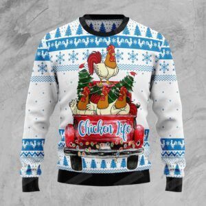 Chicken Life Ugly Christmas Sweater, All Over Print Sweatshirt