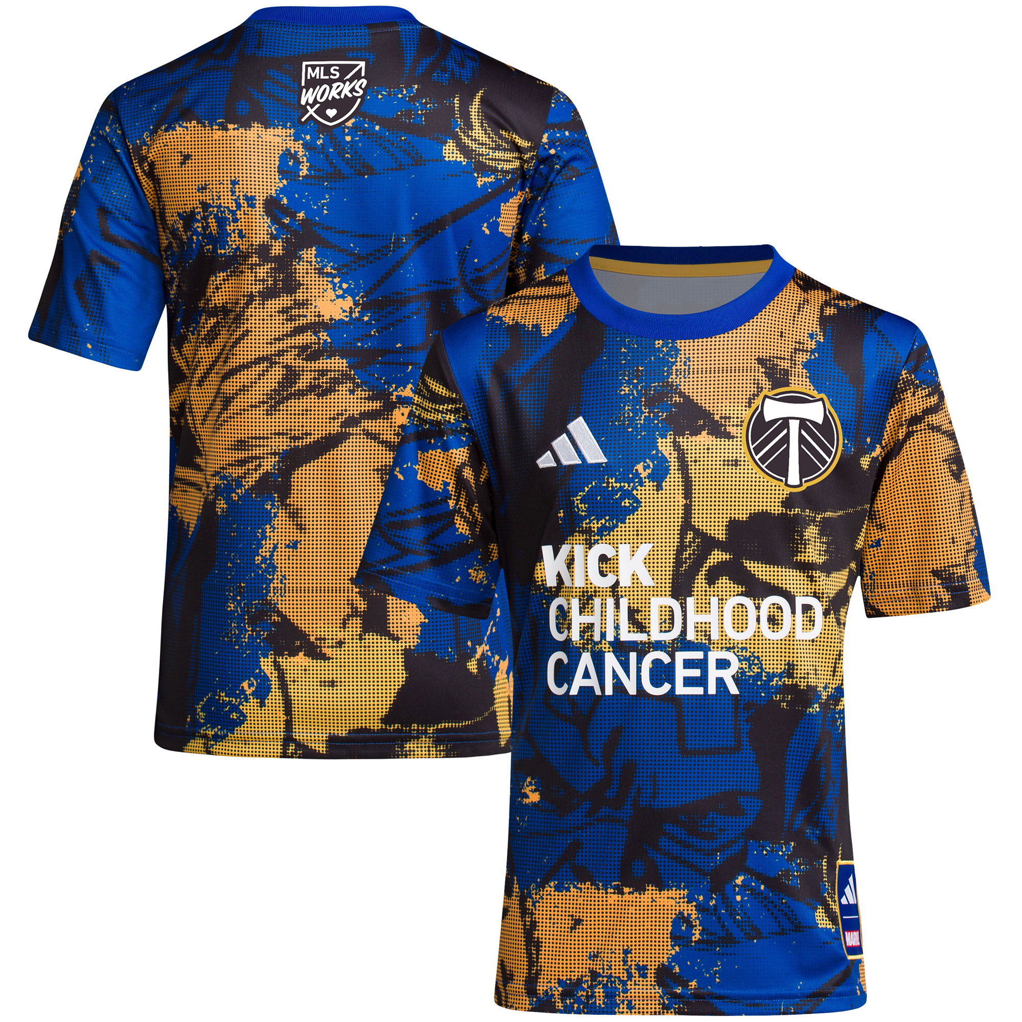 Portland Timbers Youth 2023 MLS Works Kick Childhood Cancer x Marvel Pre-Match Top – Royal