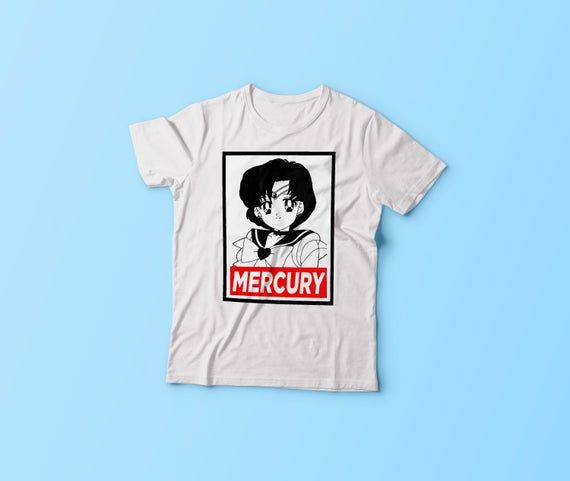 Sailor Mercury Obey Inspired Shirt Sailor Moon Shirt Ami Mizuno Anime Shirt Anime Shirt Kawaii Shirt Anime Girl Aesthetic Shirt