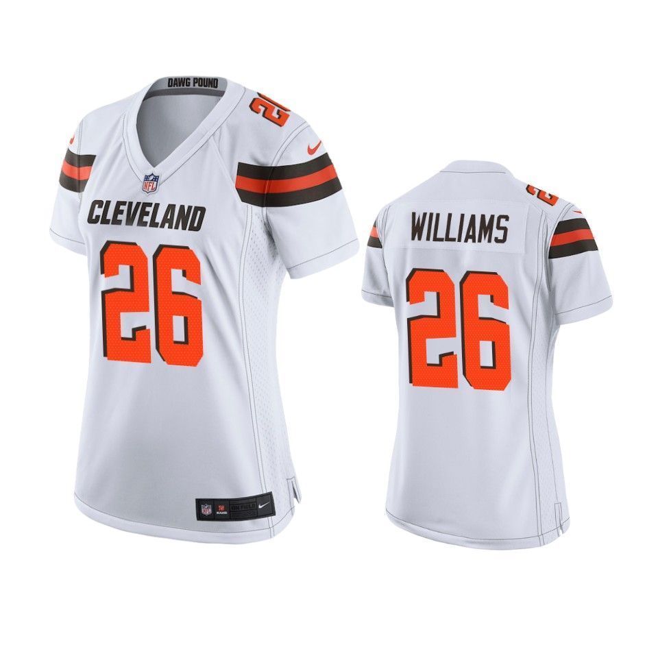 Cleveland Browns Greedy Williams 2019 NFL Draft White Game Womens Jersey