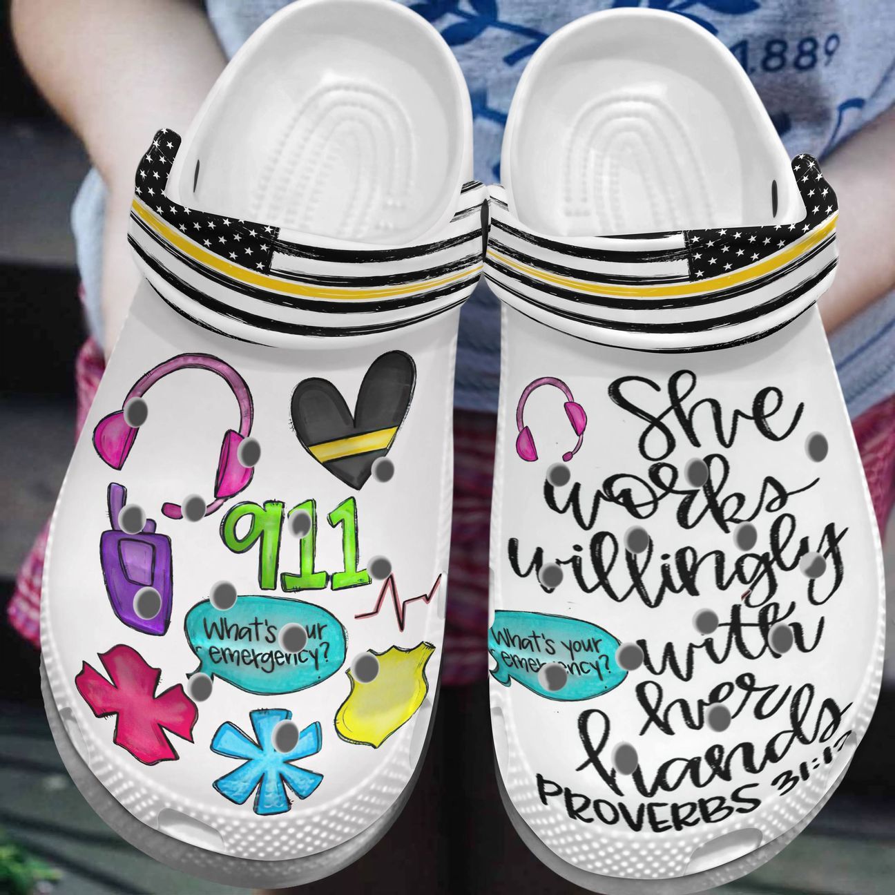 Dispatcher Personalized Clog, Custom Name, Text, Color, Number Fashion Style For Women, Men, Kid, Print 3D She Works Willingly With Her Hands