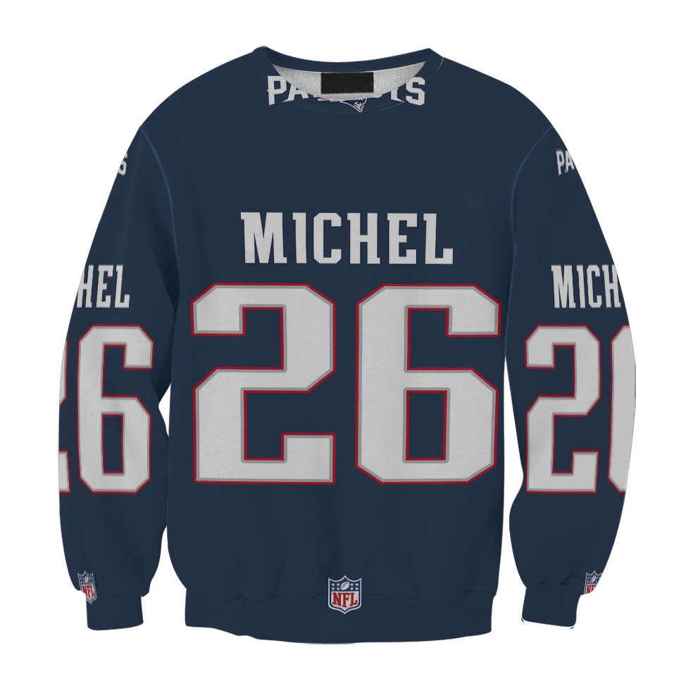 New England Patriots Michael 26 Uniform Gift For Fan 3D Full Printing Sweatshirt