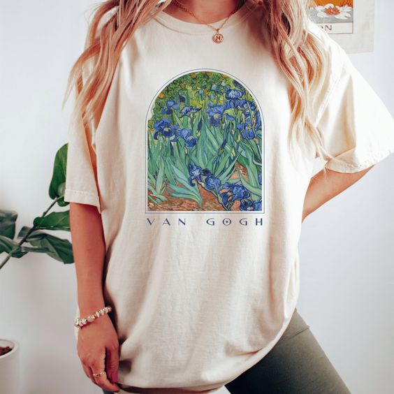 Van Gogh Shirt Vintage Aesthetic Lillies Painting Monet Renaissance T-shirt