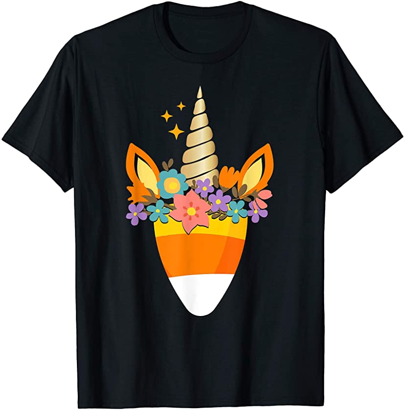 Unicorn Candy Corn Halloween Shirt T-Shirt