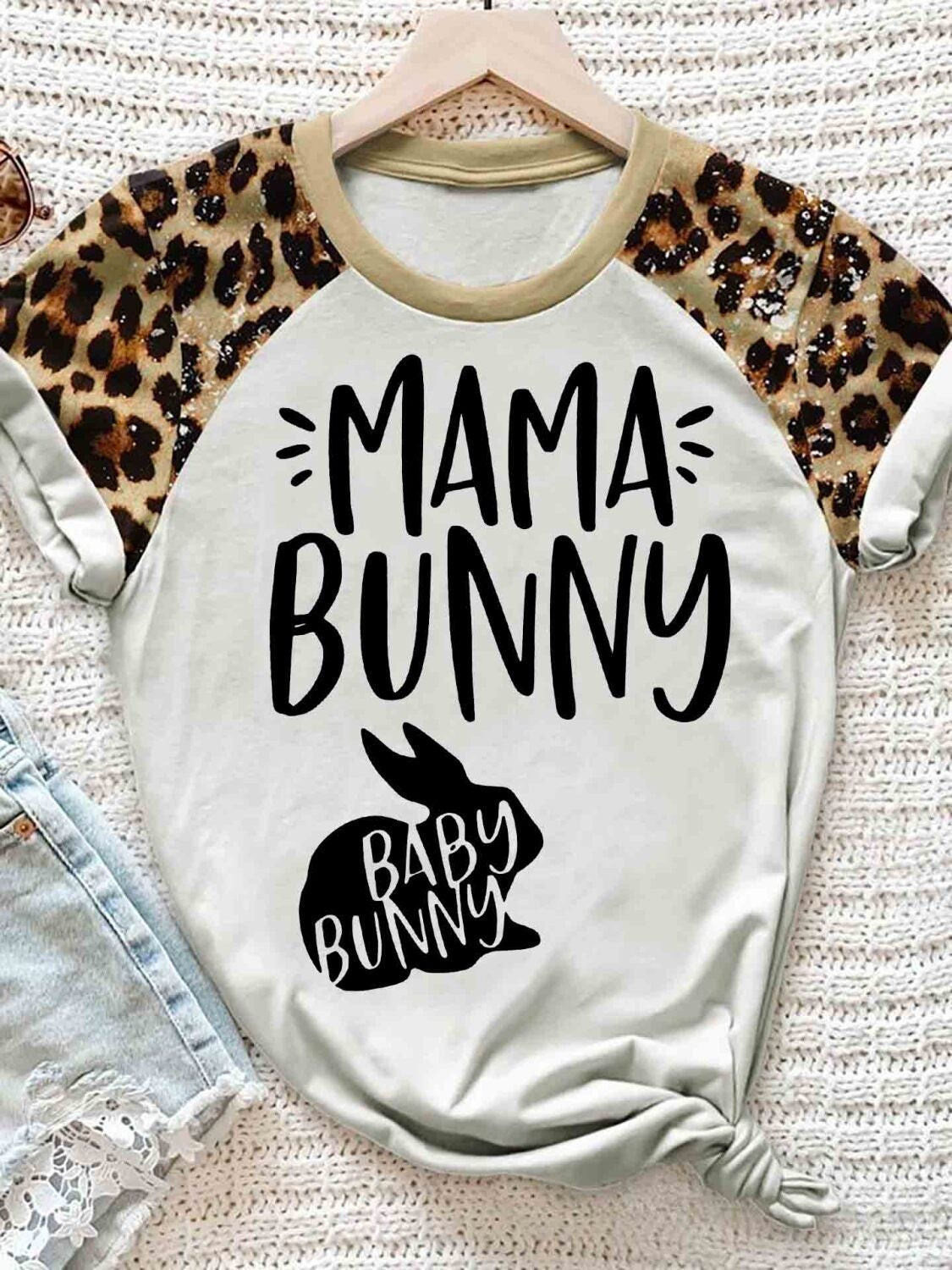 Mama Bunny Funny Rabbit Leopard 3D Hoodie Tshirt Gift For Girls