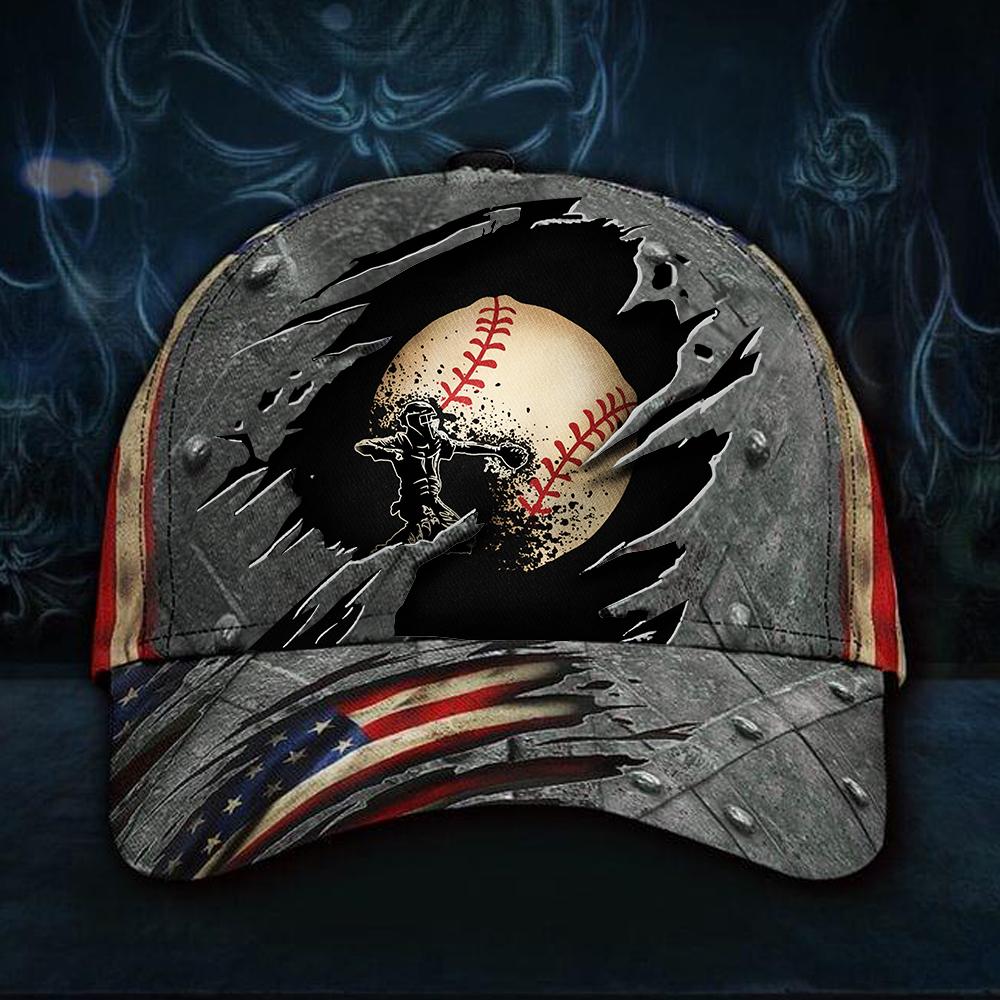 Baseball Sport Hat 3D Print Vintage USA Hat Cap Unique Gift For Boys Baseball Players