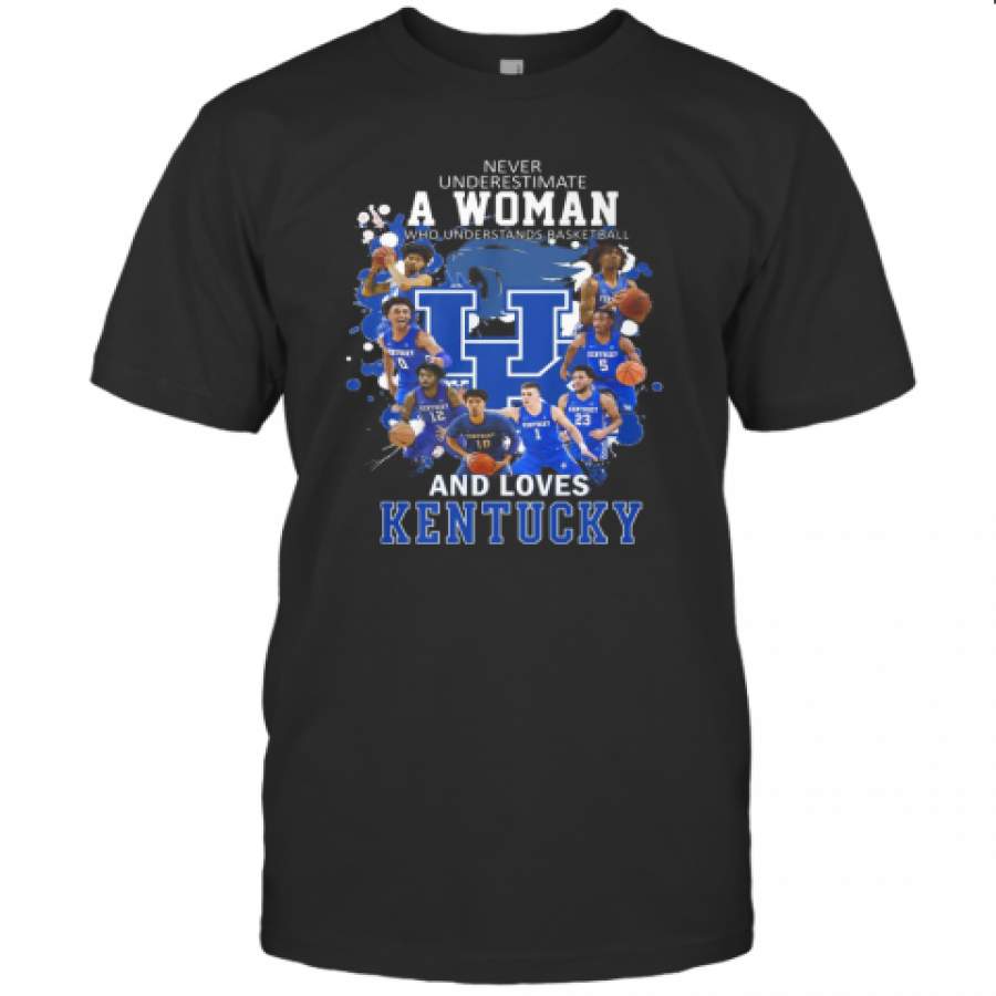 Never Underestimate a Woman Who Understands Basketball and Love Kentucky T Shirt