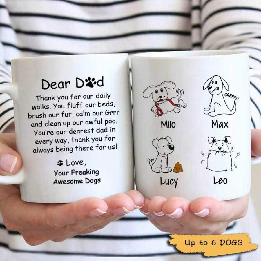 Thank You Dog Dad For My Daily Walks Personalized Dog Dad Coffee Mug