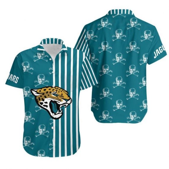 Gift For Husband Dad Jacksonville Jaguars Stripes And Skull Hawaii Shirt Ha51586