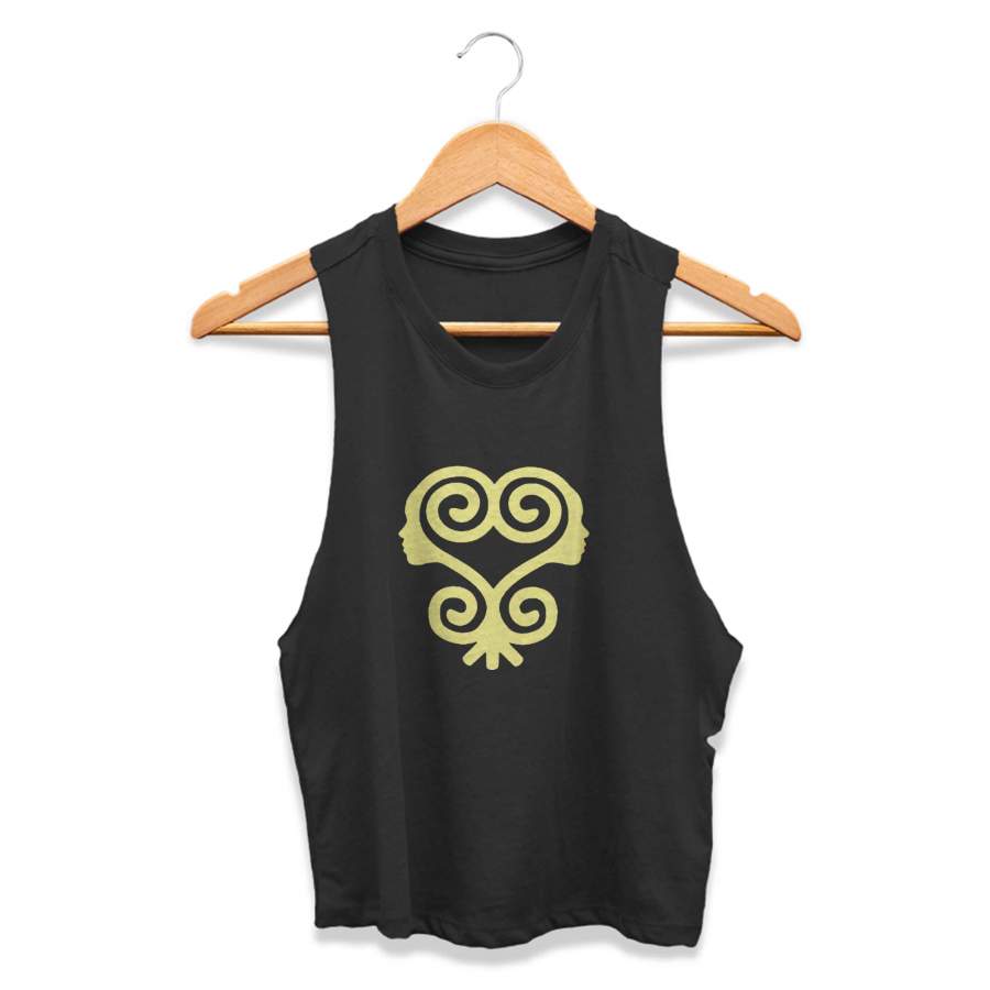 Sankofa African Symbols Adinkra Kwanzaa CPY Womans Crop Tanktop Tee