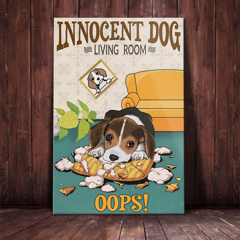 Beagle Dog Canvas And Poster Innocent Dog In Living Room | Art Print | Home Decor | Room Decor | Wall Art