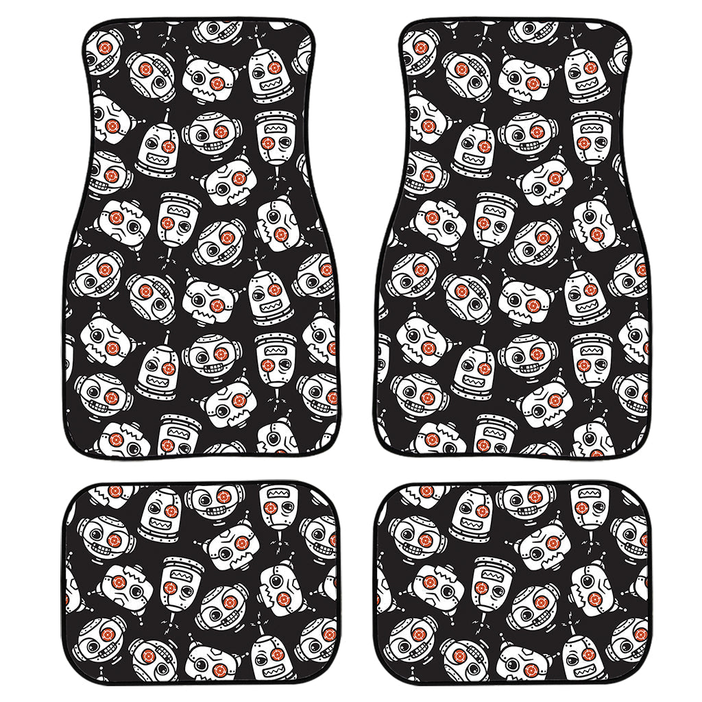 Angry Robot Pattern Print Front And Back Car Floor Mats, Front Car Mat