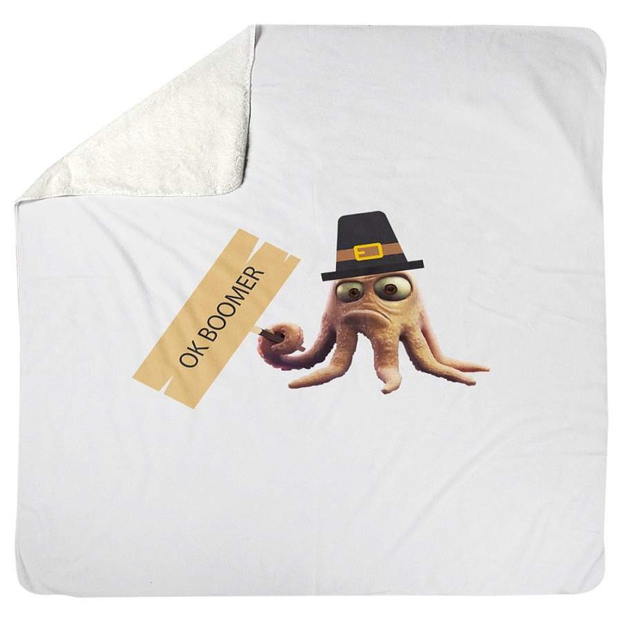 Octopus Ok Boomer Sherpa Blanket