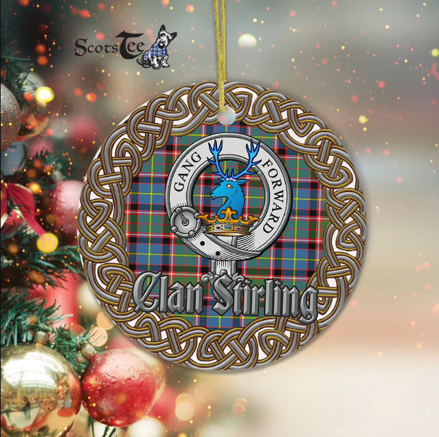 Stirling Celtic Ring Plaid Ornament Gift. Christmas Tree Ornament Tartan Ornament Great Christmas Ornaments Gift