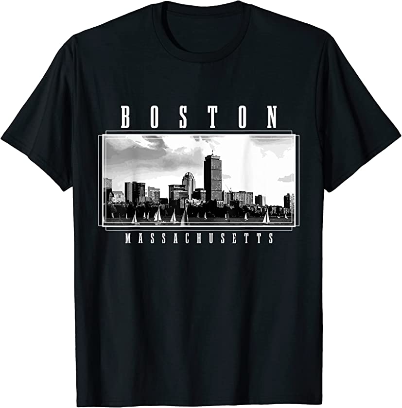 Boston Skyline Massachusetts Pride Vintage Boston T-Shirt