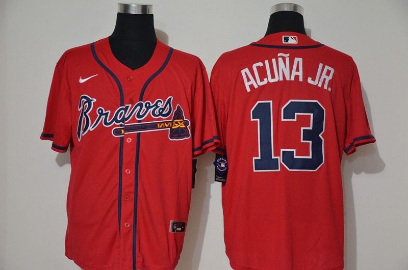 Atlanta Braves Ronald Acuna Jr #13 2020 MLB Red Jersey